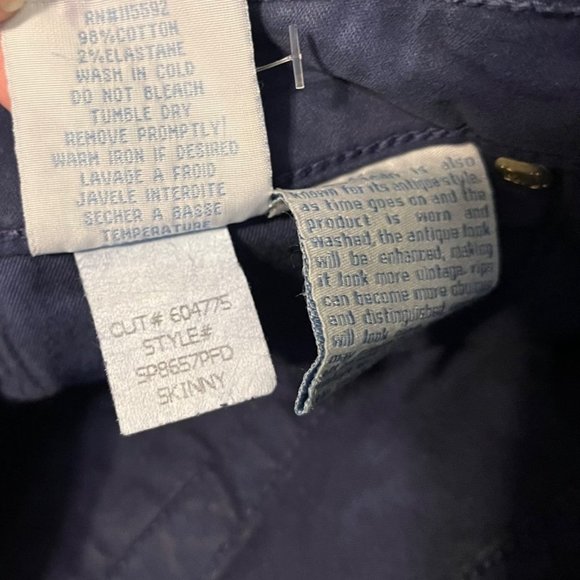 GUC Robin's Jeans Size 24 Dark Blue Tie Dye Slim Skinny Embroidered Luxury Jeans - Picture 11 of 11